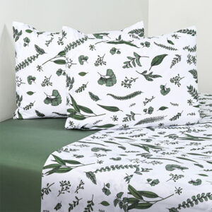 Juego de Sábanas Estampadas 200 Hilos 2 Plazas / Greenery - Cannon