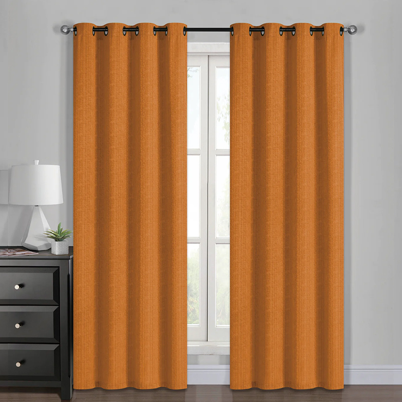 Set Cortinas Multitono 140x220cm. PolyCotton / Mostaza - Jovial