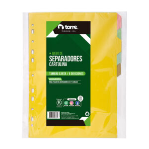 Separador Carta Cartulina 6 Posiciones - Torre