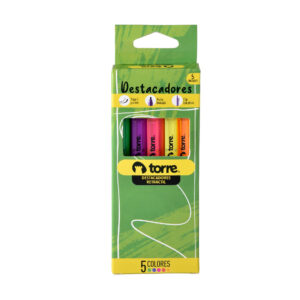 Destacador Punta Biselada Retráctil 5 Und. - Torre