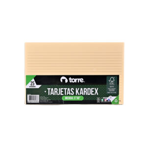 Tarjetas Kardex 5"x8"cm. 25 Unid. - Torre