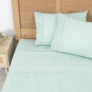 Sábana Microfibra Embossed 2 Plazas / Verde - Plumetti