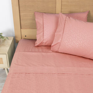 Sábana Microfibra Embossed 2 Plazas / Terracota - Plumetti