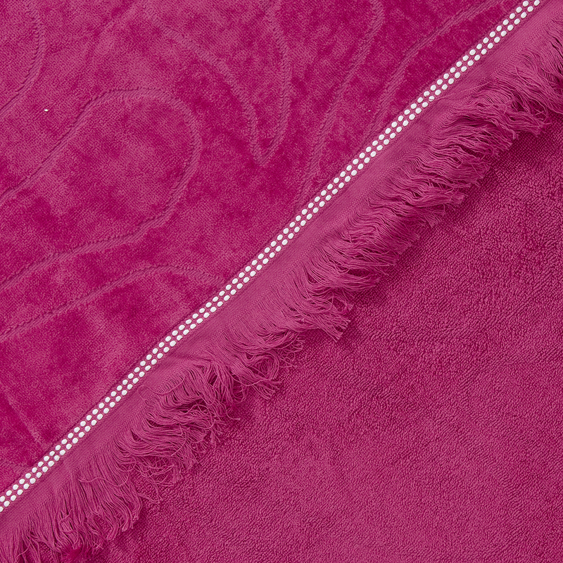 Toalla de Playa 3D 80×160 cm. Algodón Jacquard / Flores Fucsia – Mashini - Imagen 2