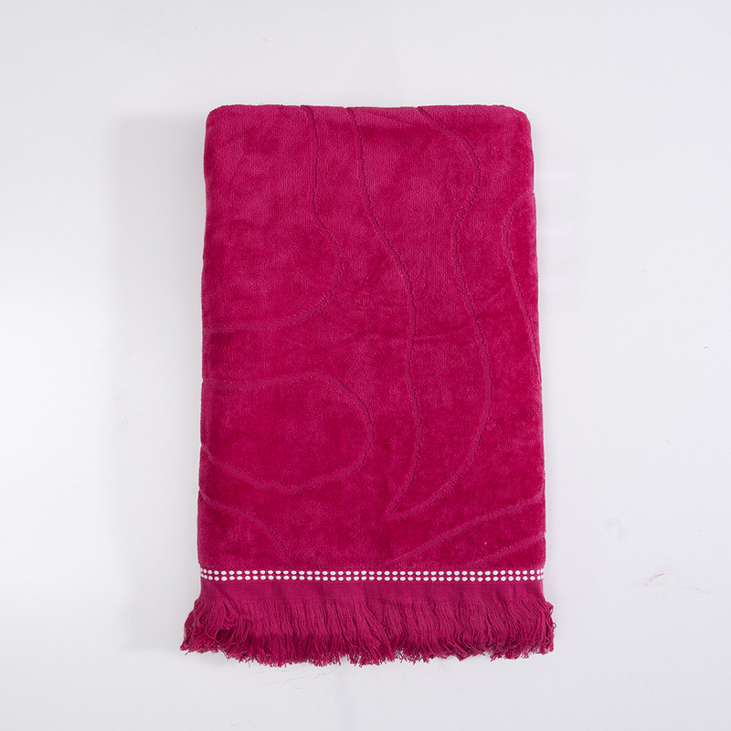 Toalla de Playa 3D 80×160 cm. Algodón Jacquard / Flores Fucsia – Mashini - Imagen 3