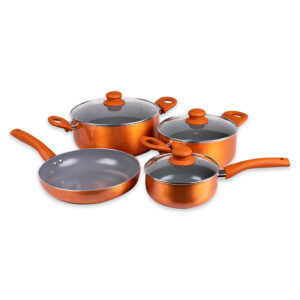 Batería Aluminio Titanio 7 piezas / Salmón - Doral