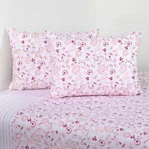 Juego de Sábanas Estampadas 144 Hilos 2 Plazas / Trópico Rosa - American Family