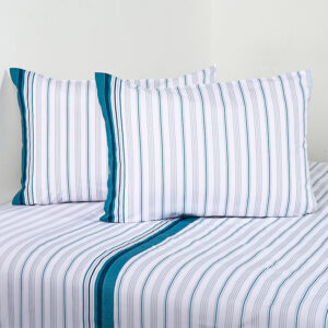 Juego de Sábanas Estampadas 144 Hilos 2 Plazas / Oasis Verde - American Family