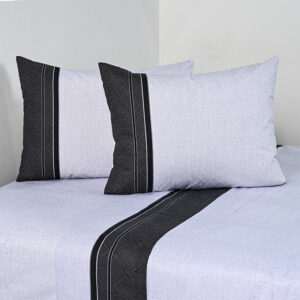 Juego de Sábanas Estampadas 144 Hilos 2 Plazas / Zircon Negro - American Family