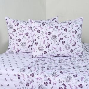 Juego de Sábanas Estampadas 144 Hilos 2.5 Plazas / Adelle Lila - American Family