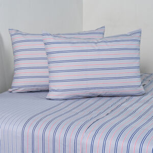 Juego de Sábanas Estampadas 144 Hilos 2 Plazas / Marino Rojo - American Family