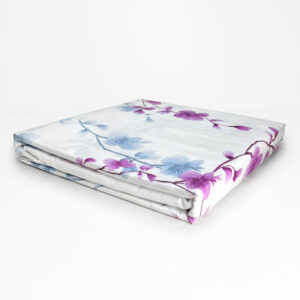 Sábanas Micro Piel Durazno 1.5 plazas / Flores Lila Azul - Doral