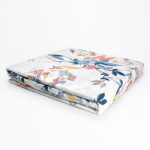 Sábanas Micro Piel Durazno 1.5 plazas / Ramas Azul Coral - Doral