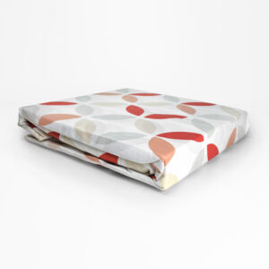 Sábanas Micro Piel Durazno 2 plazas / Círculos Crema Rojo - Doral