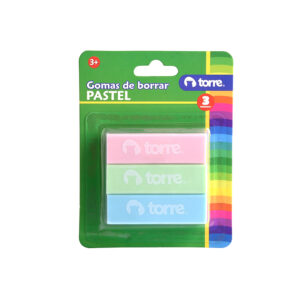 Set de Gomas Colores Pasteles 3 unidades Blíster - Torre