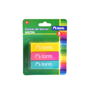 Set de Gomas Colores Neón 3 unidades Blíster - Torre