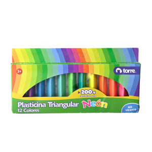 Plasticina Triangular Neón 12 Colores - Torre