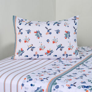 Juego de Sábanas Estampadas 144 Hilos 1 Plaza / Citrus Mostaza - American Family by Cannon