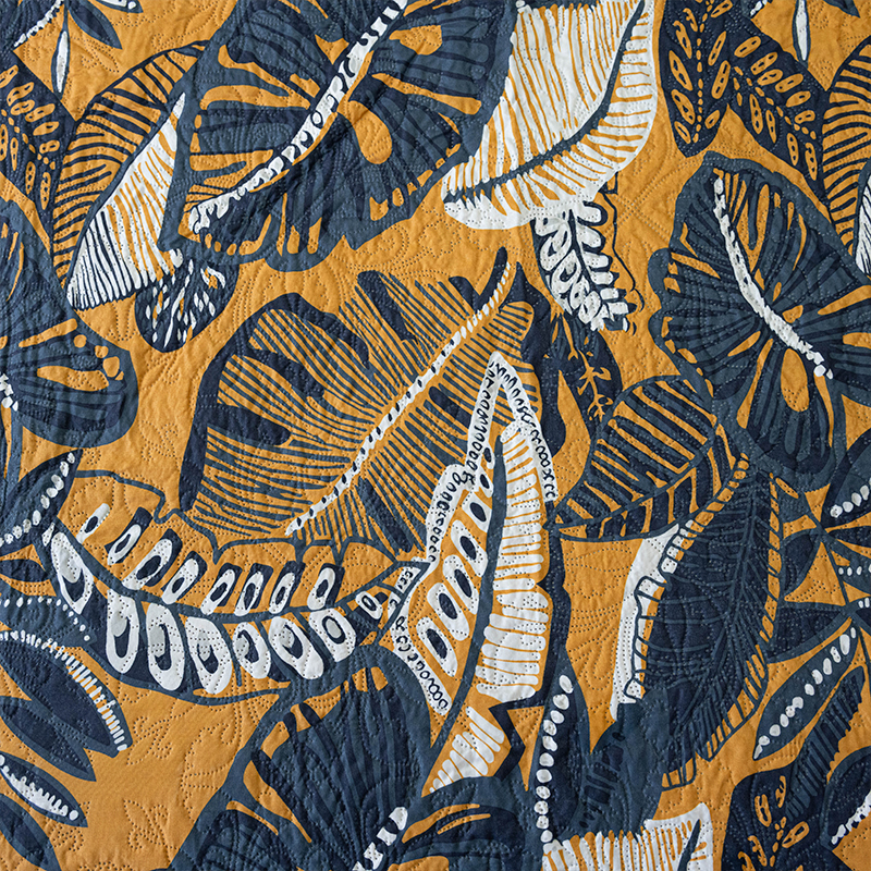 Quilt Hotpress Estampado 1.5 plazas / Jungla Azul Salmón - Doral - Imagen 2