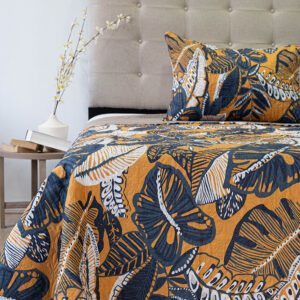 Quilt Hotpress Estampado 1.5 plazas / Jungla Azul Salmón - Doral