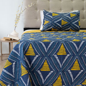 Quilt Hotpress Estampado 1.5 plazas / Rombos Azul Salmón - Doral