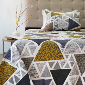 Quilt Hotpress Estampado 1.5 plazas / Triángulos Gris Negro - Doral