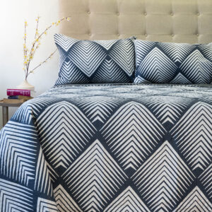 Quilt Hotpress Estampado 2.5 Plazas / Rombos Azul Blanco - Doral