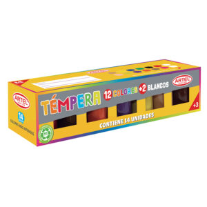 Estuche Témpera 12+2 Colores 15ml. - Artel