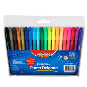 Plumones 20 Colores Punta Delgada - Proarte