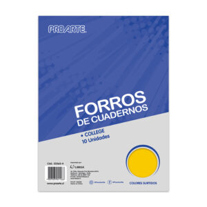 Forro de Cuadernos College Colores 10 Unidades - Proarte