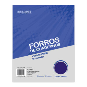 Forro de Cuadernos Universitarios Colores 10 Unidades - Proarte