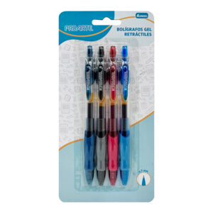 Set 4 Bolígrafos 0.7mm. Gel Retráctiles - Proarte
