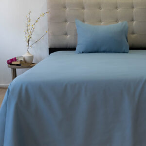 Sábana Microfibra Lisa 210 Hilos 1.5 Plaza / Azul Piedra - Doral