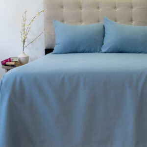 Sábana Microfibra Lisa 210 Hilos 2 Plazas / Azul Piedra - Doral