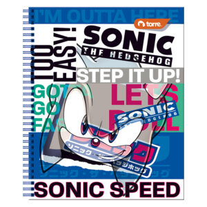 Cuaderno Universitario Clásico Sonic 7mm 100Hojas / Sonic Speed - Torre