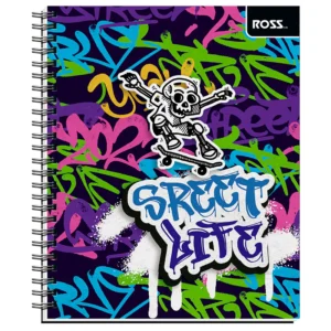 Cuaderno Universitario 100 Hojas 7mm Street Life / Skate - Ross