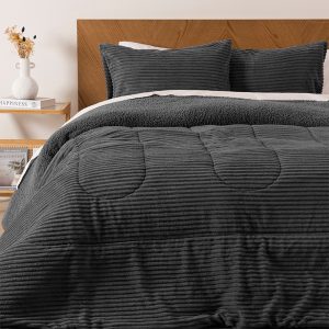 Plumón Corduroy Coral Sherpa 2 Plazas / Marengo - Mashini