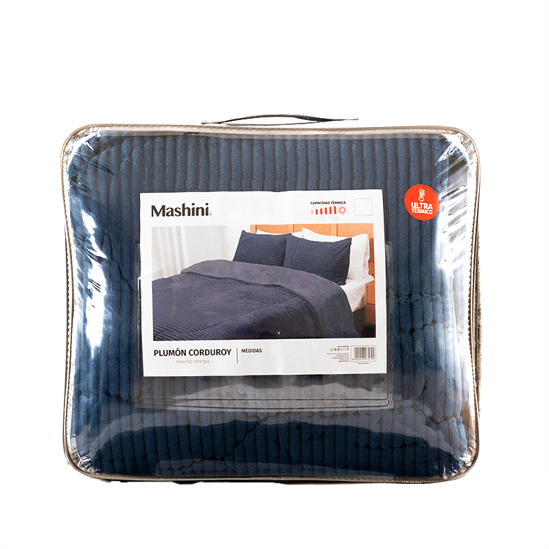 Plumón Corduroy Coral Sherpa 1.5 Plazas / Azul - Mashini - Imagen 3