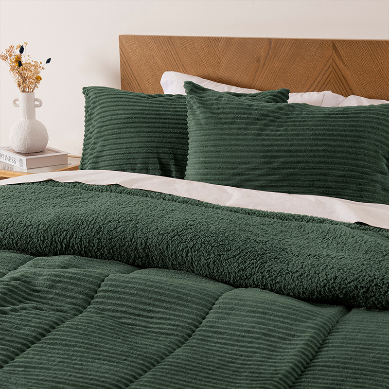 Plumón Corduroy Coral Sherpa King / Verde - Mashini - Imagen 3