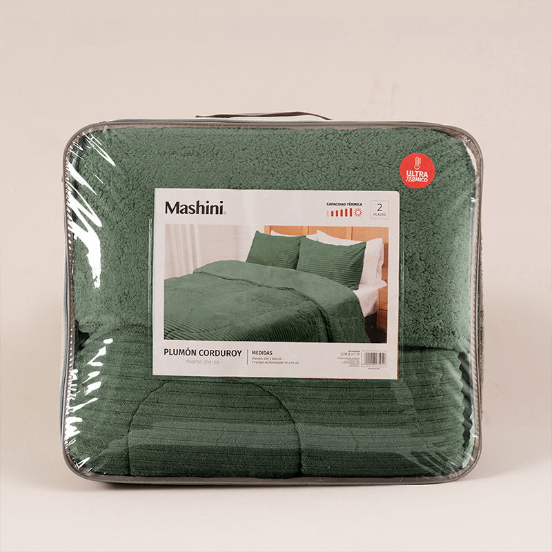 Plumón Corduroy Coral Sherpa King / Verde - Mashini - Imagen 4