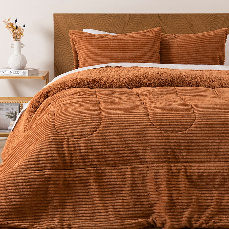 Plumón Corduroy Coral Sherpa 2 Plazas / Terra - Mashini