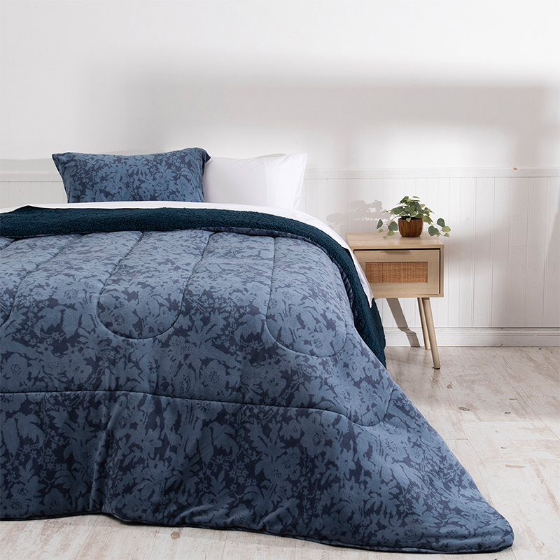 Plumón Coral Estampado Sherpa 1.5 Plazas / Maqui - Mashini