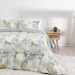 Plumón Coral Estampado Sherpa King / Laurel - Mashini