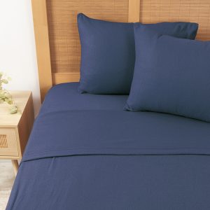 Sábana De Polar Lisa 2 Plazas / Azul - Mashini