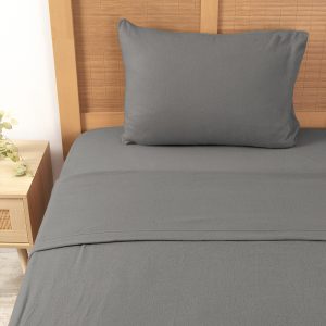 Sábana De Polar Lisa 1.5 Plazas / Gris - Mashini