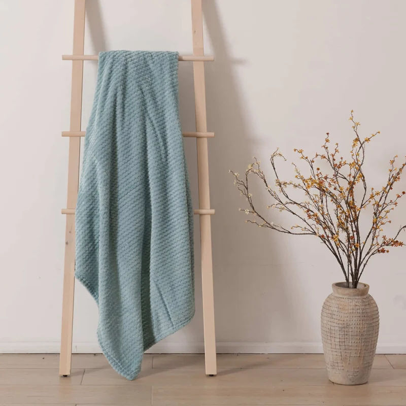 Manta Aura Flannel Fleece / Celeste - Mashini - Imagen 3