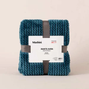 Manta Aura Flannel Fleece / Turquesa - Mashini