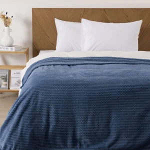 Frazada Aura Flannel Fleece 1.5 Plazas / Azul - Mashini