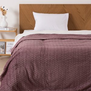 Frazada Nevada Flannel Jqd 1.5 Plazas / Morado - Mashini