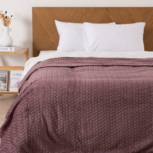 Frazada Nevada Flannel Jqd 2 Plazas / Morado - Mashini